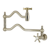 Kingston Brass Hamilton Wall Mount Pot Filler Faucet, Brushed Nickel - KS2108NX