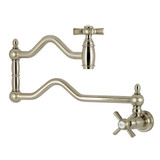 Kingston Brass Millennium Wall Mount Pot Filler Faucet, Brushed Nickel - KS2108ZX