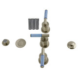 Kingston Brass Verona Three-Handle Bidet Faucet with Knurled Handle and Brass Pop-Up, Brushed Nickel - KB6328KPS