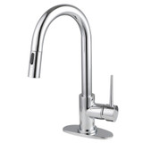 Kingston Brass New York Single-Handle Pull Down Sprayer Bar Faucet, Polished Chrome - LS2461NYL