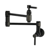 Kingston Brass Concord Wall Mount Pot Filler Faucet, Matte Black - KS5100DL