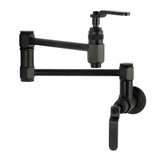 Kingston Brass Whitaker Wall Mount Pot Filler Faucet, Matte Black - KS5100KL