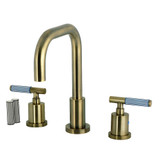 Kingston Brass Verona Widespread Bathroom Faucet with Brass Pop-Up, Antique Brass - FSC893KPSAB