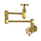 Kingston Brass Belknap Wall Mount Pot Filler Faucet, Brushed Brass - KS5107RX
