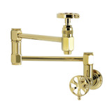 Kingston Brass Belknap Wall Mount Pot Filler Faucet, Polished Brass - KS5102RX