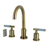 Kingston Brass Verona Widespread Bathroom Faucet with Brass Pop-Up, Antique Brass - FSC892KPSAB