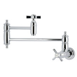 Kingston Brass Millennium Wall Mount Pot Filler Faucet, Polished Chrome - KS3101ZX