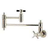 Kingston Brass Millennium Wall Mount Pot Filler Faucet, Polished Nickel - KS3106ZX