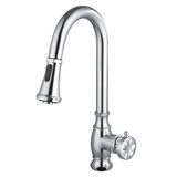 Kingston Brass Belknap Single-Handle Pull-Down Kitchen Faucet, Polished Chrome - LS8691RX