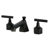 Kingston Brass Navei Widespread Bathroom Faucet with Brass Pop-Up, Matte Black - KZ4460CML