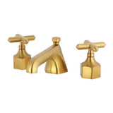 Kingston Brass Navei Widespread Bathroom Faucet with Brass Pop-Up, Brushed Gold - KZ446CHXBG