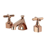 Kingston Brass Navei Widespread Bathroom Faucet with Brass Pop-Up, Rose Gold - KZ446CHXRG