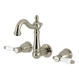 Kingston Brass Bel-Air Double-Handle Wall Mount Bathroom Faucet, Brushed Nickel - KS1228BPL