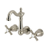 Kingston Brass Millennium Double-Handle Wall Mount Bathroom Faucet, Brushed Nickel - KS1228ZX