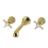 Kingston Brass Essex Double-Handle Wall Mount Bathroom Faucet, Polished Brass - KS7122BEX