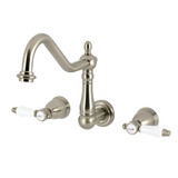 Kingston Brass Bel-Air Two-Handle Wall Mount Kitchen Faucet, Brushed Nickel - KS1288BPL