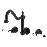 Kingston Brass Bel-Air Two-Handle Wall Mount Kitchen Faucet, Matte Black - KS1280BPL