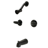 Kingston Brass Legacy Double-Handle Tub and Shower Faucet, Matte Black - KB240LL