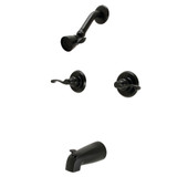 Kingston Brass Royal Double-Handle Tub and Shower Faucet, Matte Black - KB240FL