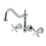 Kingston Brass Millennium Two-Handle Wall Mount Roman Tub Faucet, Polished Chrome - KS1021ZX