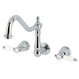 Kingston Brass Bel-Air Two-Handle Wall Mount Roman Tub Faucet, Polished Chrome - KS1021BPL