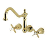 Kingston Brass Essex Two-Handle Wall Mount Roman Tub Faucet, Polished Brass - KS1022BEX