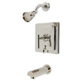 Kingston Brass Manhattan Single-Handle Pressure Balanced Tub and Shower Faucet, Polished Nickel - KB86560CML