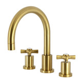 Kingston Brass Millennium Two-Handle Deck Mount Roman Tub Faucet, Brushed Brass - KS8327ZX