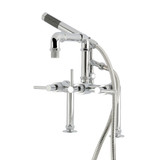 Kingston Brass Concord 7" Center Deck-Mount Clawfoot Tub Faucet with Hand Shower, Polished Chrome - AE6401DL