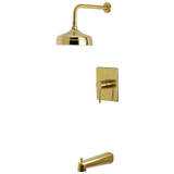 Kingston Brass Concord Single-Handle Pressure Balanced Tub and Shower Faucet, Brushed Brass - KB6347DL