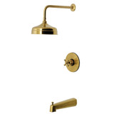 Kingston Brass Metropolitan Single-Handle Pressure Balanced Tub and Shower Faucet, Brushed Brass - KB6337BX