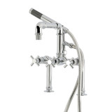Kingston Brass Concord 7" Center Deck-Mount Clawfoot Tub Faucet with Hand Shower, Polished Chrome - AE6401DX