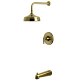 Kingston Brass Manhattan Single-Handle Pressure Balanced Tub and Shower Faucet, Antique Brass - KB6333CML