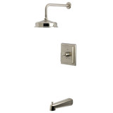 Kingston Brass Manhattan Single-Handle Pressure Balanced Tub and Shower Faucet, Brushed Nickel - KB5898CML