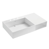 Kingston Brass Aurelius 36" Wall Mount Solid Surface Console Sink (8-Inch, 3-Hole), Matte White - VPB3368SQA