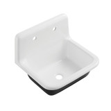 Kingston Brass Petra Galley 22" Cast Iron Single Bowl Wall Mount Utility Sink, White - GCLWS22187
