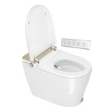 Kingston Brass Upton Smart Toilet, White/Brushed Brass - VSC39917