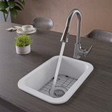 ALFI  White Small 13"x19" Rectangle Fireclay Undermount or Drop In Bar / Prep Sink w Grid included - ABF1319UD-W