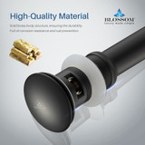 Blossom 1-1/4'' Brass Pop-up Drain with Overflow - Matte Black - BA02 001 04