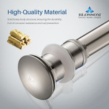 Blossom 1-1/4" Brass Pop up Drain with NO Overflow - Brushed Nickel - BA02 002 02