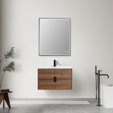 Blossom Bahamas 30" Wall-Hung Vanity w/ Ceramic Sink - Brown Walnut - V8045 30 11 C