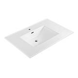 Whitehaus 31" Countertop Vanity Sink with Integrated Rectangular Bowl, Single Faucet Drilling and Overflow - WHCS3122-1H