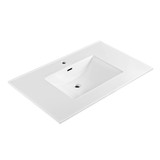 Whitehaus 37" Countertop Vanity Sink with Integrated Rectangular Bowl, Single Faucet Drilling and Overflow - WHCS3722-1H