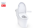TOTO® Aurora™ WASHLET®+ S7A One-Piece Elongated 1.28 GPF Universal Height Toilet with CEFIONTECT®, Cotton White - MW6864736CEFG#01