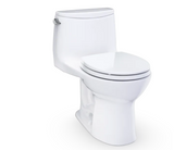 TOTO® Ultramax® One-Piece Round 1.6 GPF Universal Height Toilet with CEFIONTECT® and SS113 SoftClose® Seat, Cotton White - MS603113CSFG#01