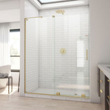 Dreamline SHDR-1954723-05 Mirage-X 50 - 54 inch W x 71 inch H Frameless Sliding Shower Door - Brushed Gold
