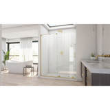 Dreamline SHDR-1954723-05 Mirage-X 50 - 54 inch W x 71 inch H Frameless Sliding Shower Door - Brushed Gold