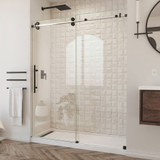 Dreamline SHDR-61607620-18 Enigma-XO 56 - 60 inch W x 76 inch H Frameless Sliding Shower Door - Tuxedo