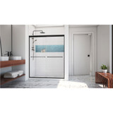 Dreamline SDAT60W700VTR09 Alliance Pro LT 56 - 60 inch W x 70 3/8 inch H Semi-Frameless Bypass Shower Door - Matte Black and Rain Glass