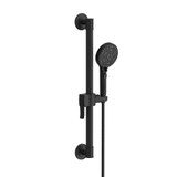 Gerber SteadyStyle Accented Round ADA Grab Bar/ Slide Bar Assembly with Octette 8 Function Hand Shower 1.75 gpm, Satin Black - D461424BS